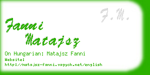 fanni matajsz business card